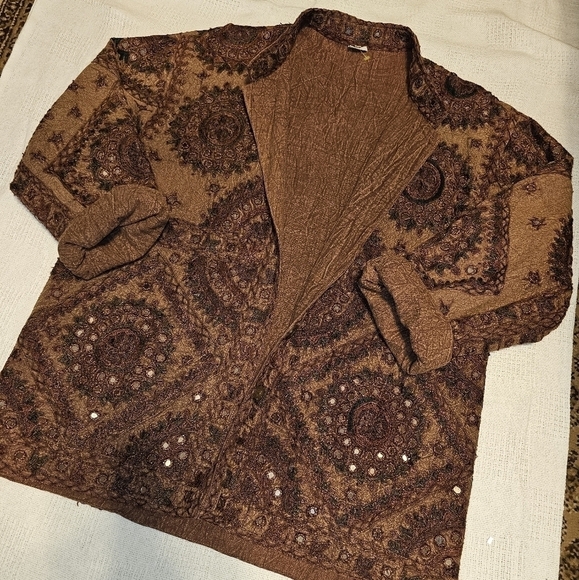 Beautiful Embellished Jacket Made in India 100% Cotton - Picture 10 of 15